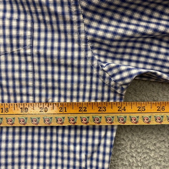 Tommy Hilfiger Shirt Mens Large Blue Plaid Long Sleeve Button Down Logo - Picture 5 of 12